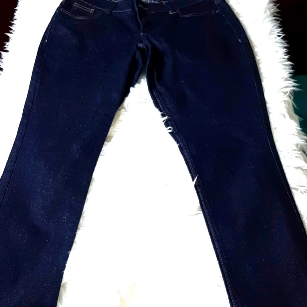 LEE NEW‎ Stretch Glitter Blue Jeans sz 12 32x30
